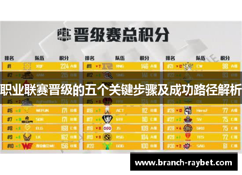 职业联赛晋级的五个关键步骤及成功路径解析 职业联赛晋级的五个关键步骤及成功路径解析